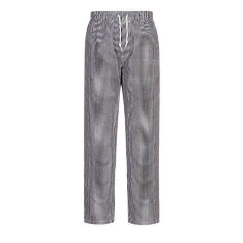 Portwest C079 Bromley séfnadrág (fekete/fehér kockás)