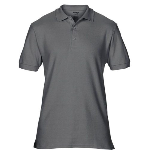 Gildan Premium Cotton galléros póló (szénszürke)