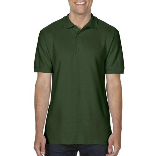 Gildan Premium Cotton galléros póló (sötétzöld)