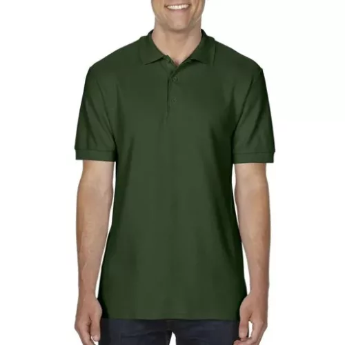 Gildan Premium Cotton galléros póló (sötétzöld)