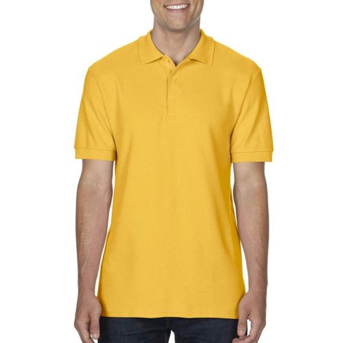 Gildan Premium Cotton galléros póló (sárga)