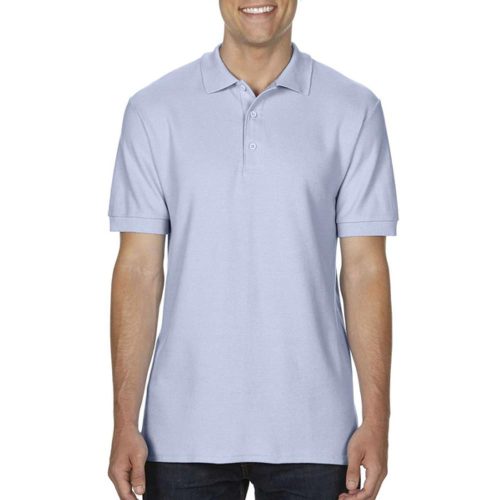 Gildan Premium Cotton galléros póló (világoskék)