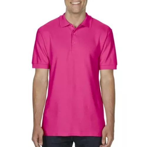 Gildan Premium Cotton galléros póló (rózsaszín)