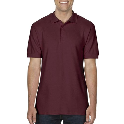 Gildan Premium Cotton galléros póló (bordó)