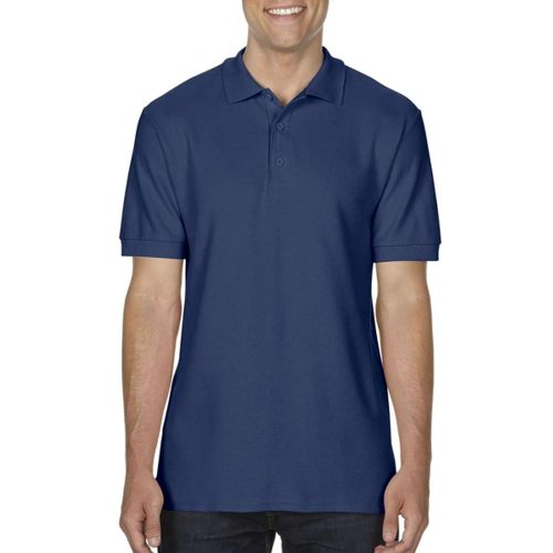 Gildan Premium Cotton galléros póló (tengerészkék)