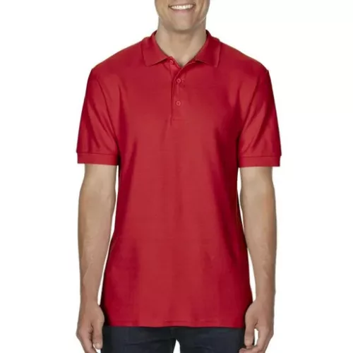 Gildan Premium Cotton galléros póló (piros)