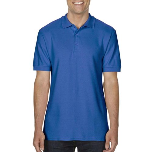 Gildan Premium Cotton galléros póló (királykék)
