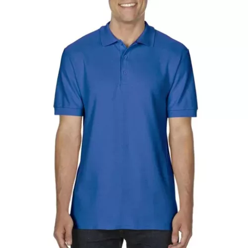 Gildan Premium Cotton galléros póló (királykék)