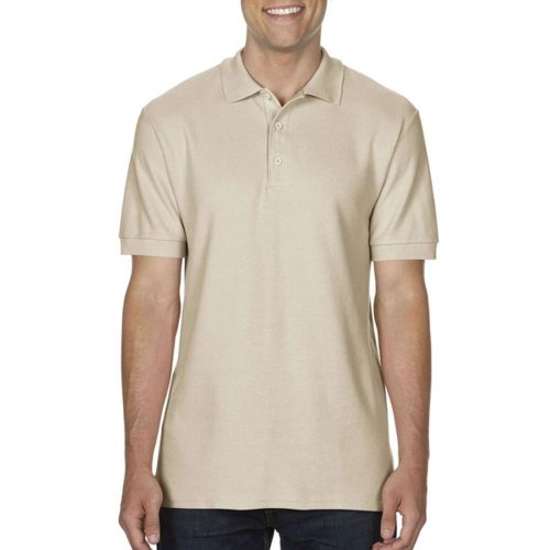 Gildan Premium Cotton galléros póló (homok)