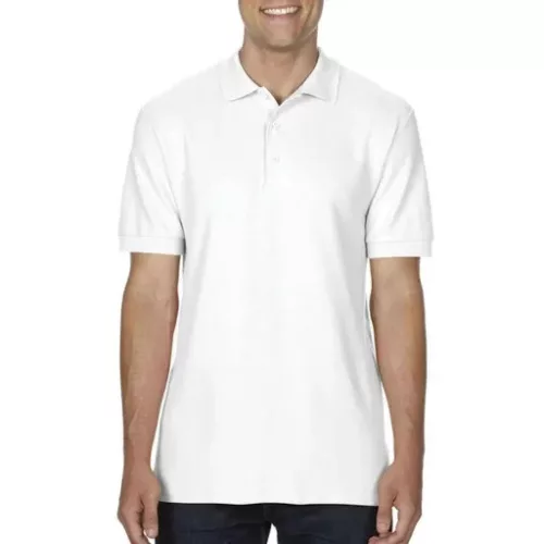 Gildan Premium Cotton galléros póló (fehér)