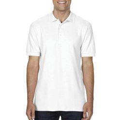 Gildan Premium Cotton galléros póló (fehér)
