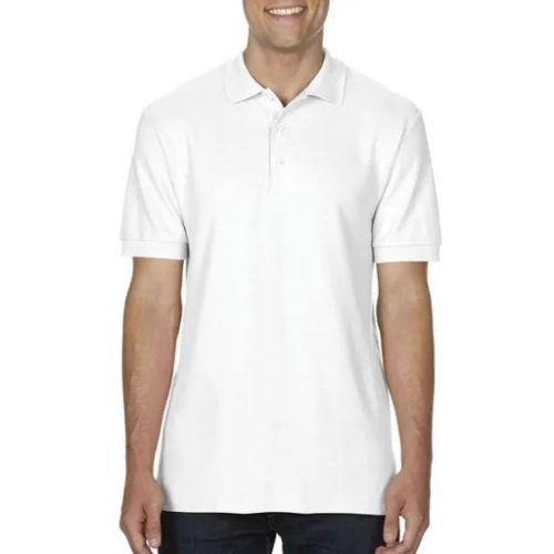 Gildan Premium Cotton galléros póló (fehér)