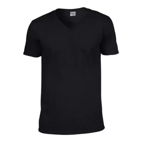 Gildan Softstyle V-nyakú póló (fekete)