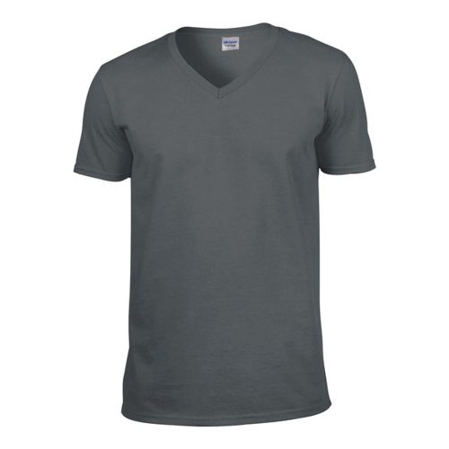 Gildan Softstyle V-nyakú póló (szénszürke)