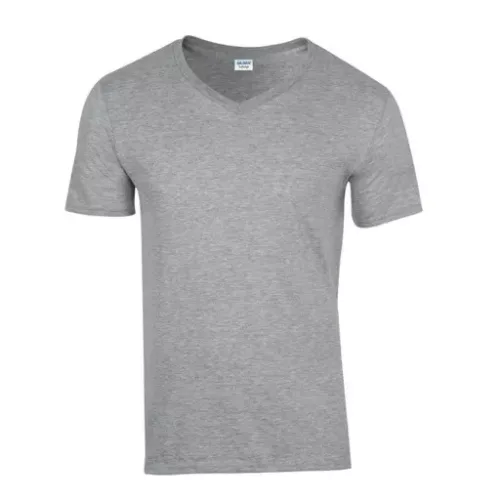 Gildan Softstyle V-nyakú póló (sportszürke)