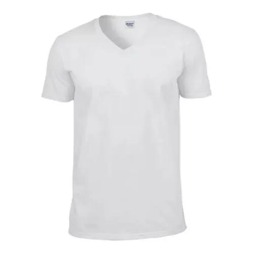 Gildan Softstyle V-nyakú póló (fehér)