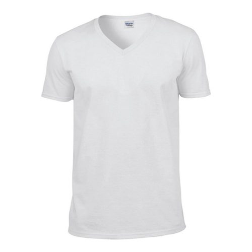 Gildan Softstyle V-nyakú póló (fehér)