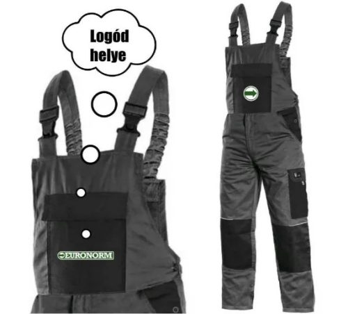 Feliratozás nadrágra - kis logó elöl középen (150x30, 100x100)