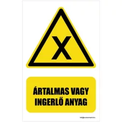Ártalmas vagy ingerlő anyag