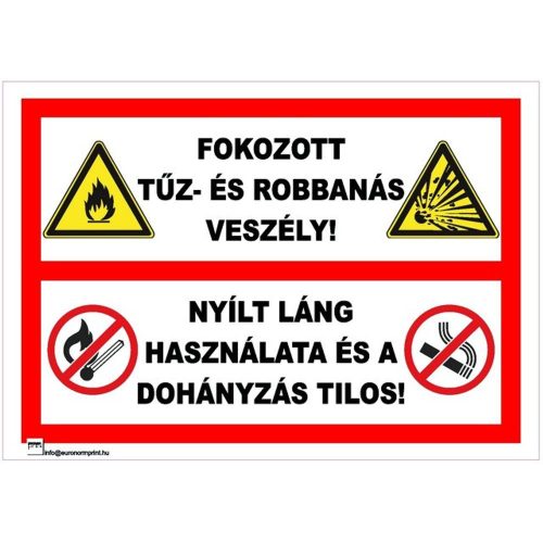 Fokozott tűz- és robbanásveszély! Nyílt láng használata és a dohányzás…