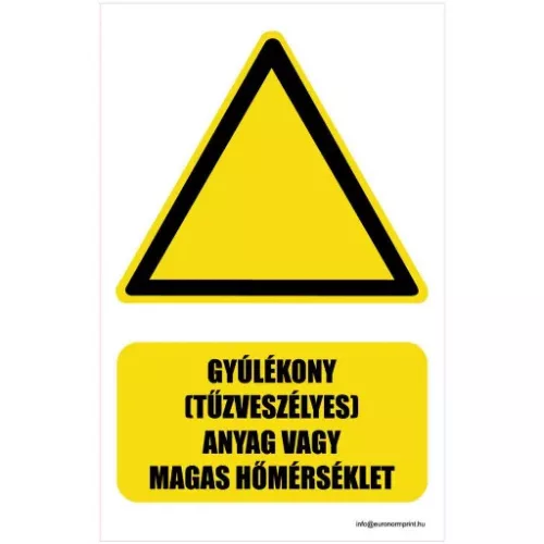 Gyúlékony (tűzveszélyes) anyag vagy magas hőmérséklet