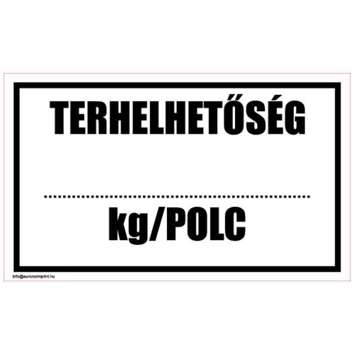 Terhelhetőség ... kg/polc