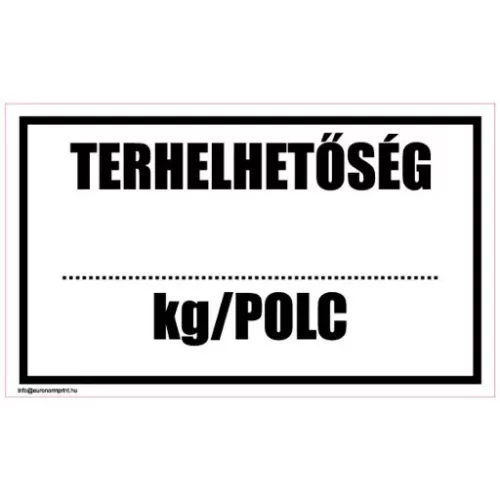 Terhelhetőség ... kg/polc