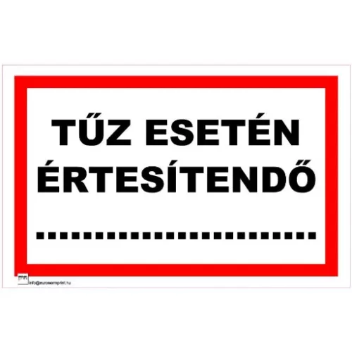 Tűz esetén értesítendő