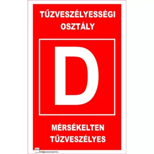 Tűzveszélyességi osztály "D"