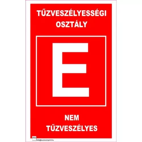 Tűzveszélyességi osztály "E"