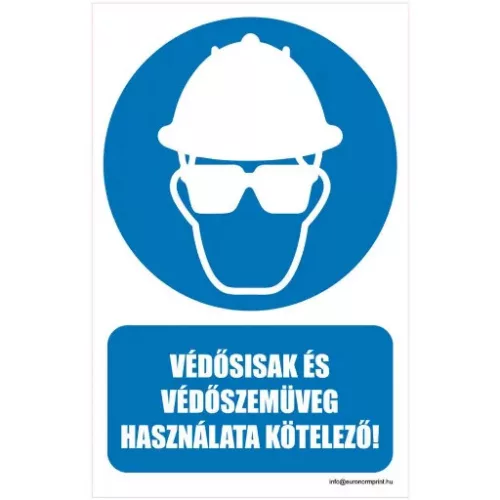 Védősisak és védőszemüveg használata kötelező