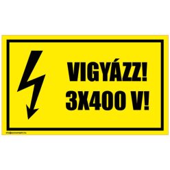 Vigyázz! 3x400 V!