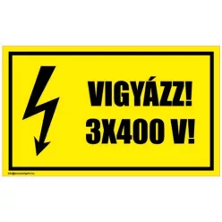 Vigyázz! 3x400 V!