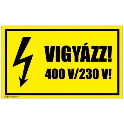 Vigyázz! 400 V/230 V!