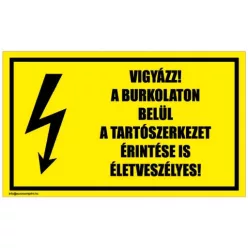 Vigyázz! A burkolaton belül a tartószerkezet érintése is életveszélyes!