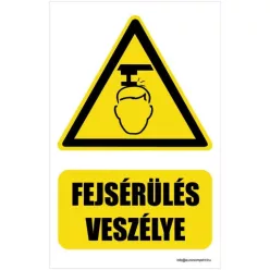 Vigyázz! Fejsérülés veszélye