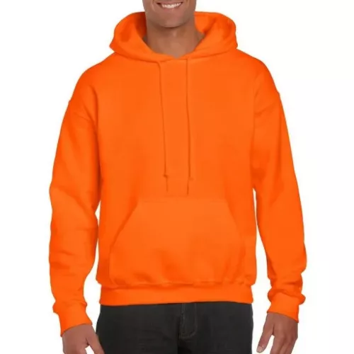 Gildan Dryblend kapucnis pulóver (fluo narancs)