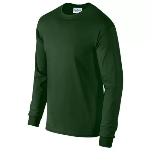 Gildan Ultra Cotton hosszú újjú póló (sötétzöld)