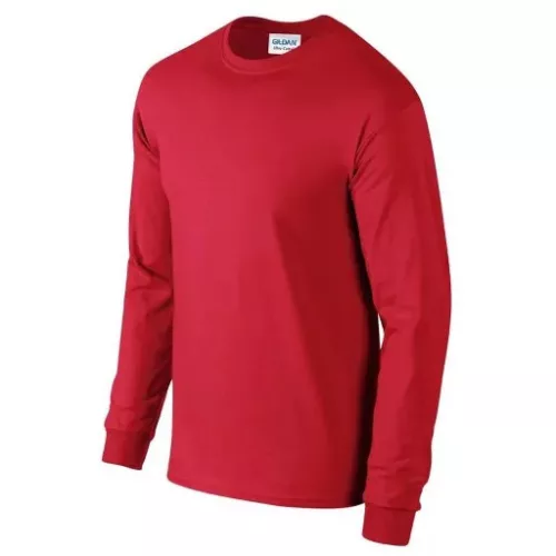 Gildan Ultra Cotton hosszú újjú póló (piros)