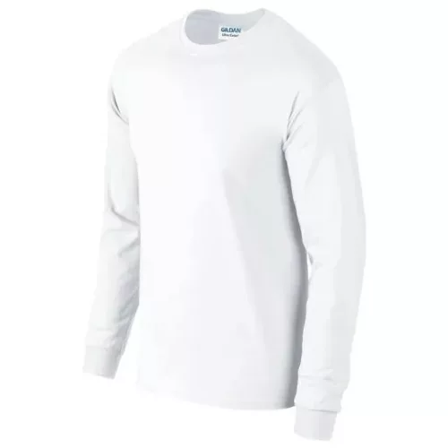 Gildan Ultra Cotton hosszú újjú póló (fehér)