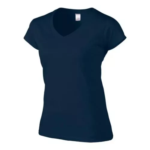 Gildan Softstyle V-nyakú női póló (navy)