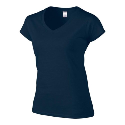 Gildan Softstyle V-nyakú női póló (navy)
