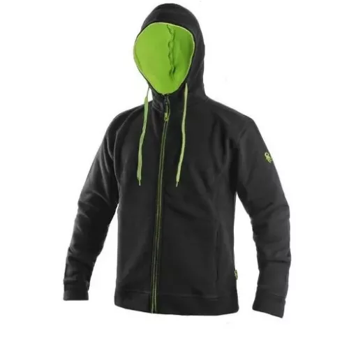 CXS Harrison cipzáras kapucnis pulóver (fekete/zöld)