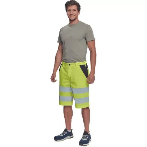 Max Vivo jól láthatósági munkás rövidnadrág (sárga)