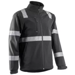 Vigile fekete softshell dzseki fényvisszaverő csíkkal