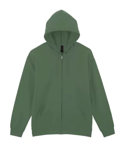 SOFTSTYLE™ FullZipp kapucnis pulóver XL katonai zöld