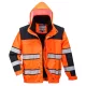 Portwest C466 Hi-Vis Classic 3in1 bomber láthatósági dzseki (narancs/fekete)