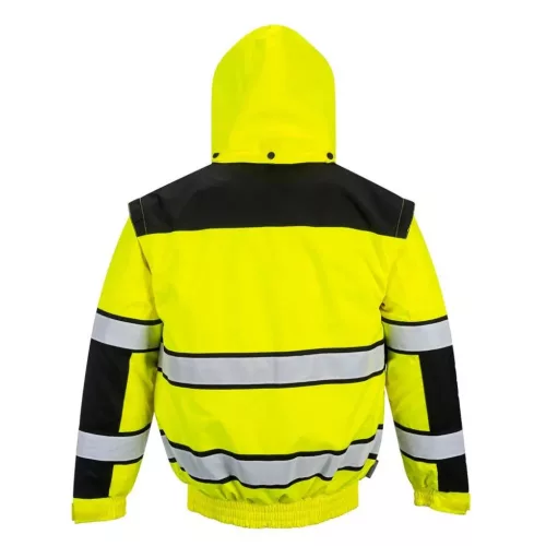 Portwest C466 Hi-Vis Classic 3in1 bomber láthatósági dzseki (sárga/fekete)