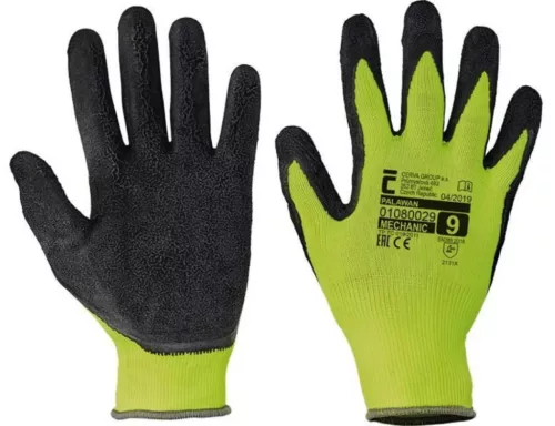 Palawan nylon latex mártott kesztyű (fluo sárga/fekete)