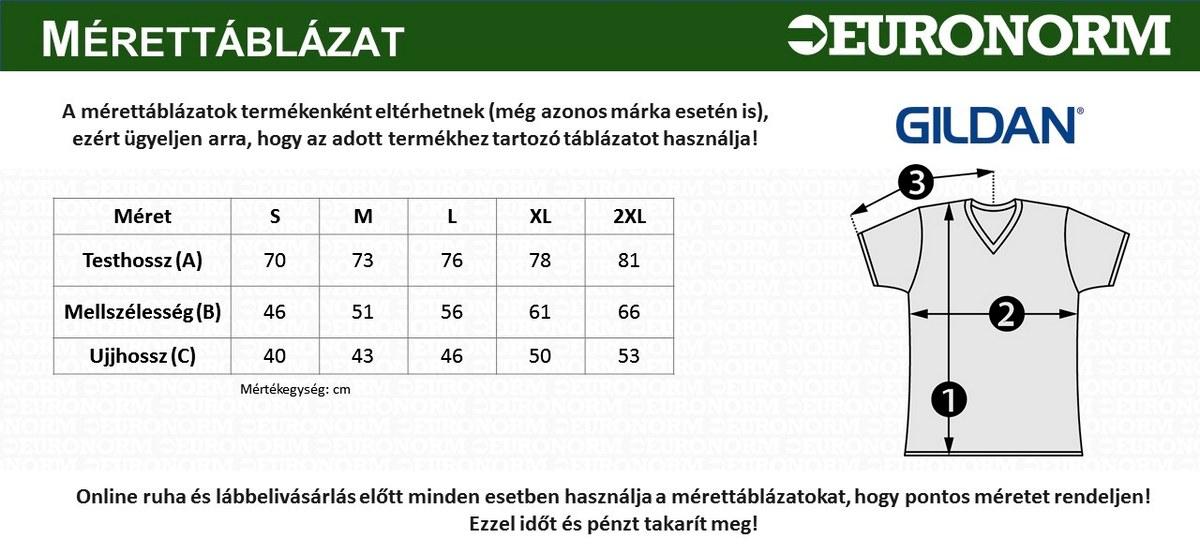 Gildan mérettáblázat